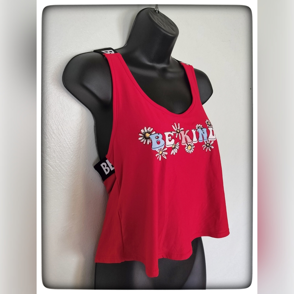 No Boundaries Red BE KIND Tank Top Sz M NWT
